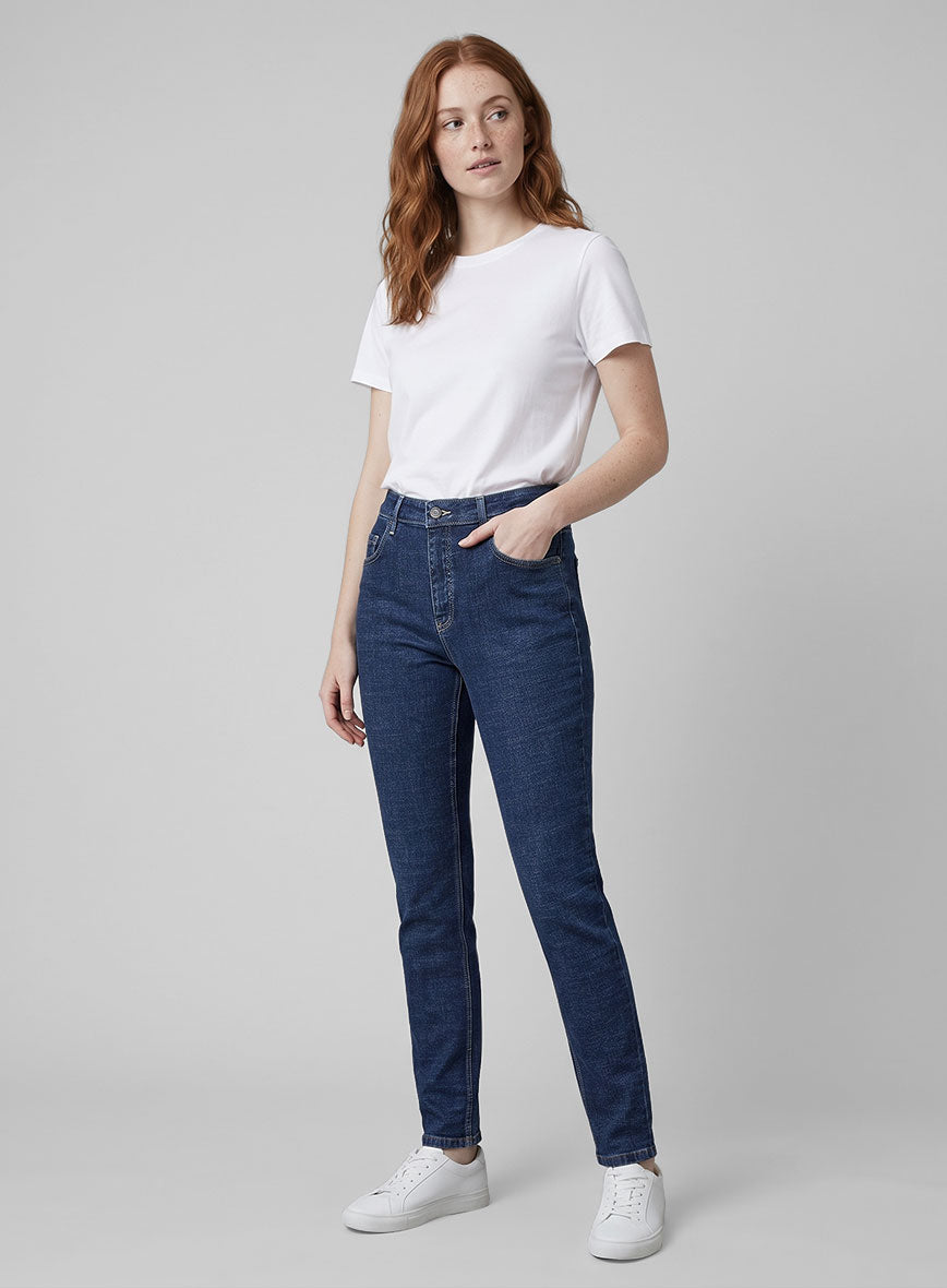 Women's Light Indigo Stretch Denim Jeans - StudioSuits