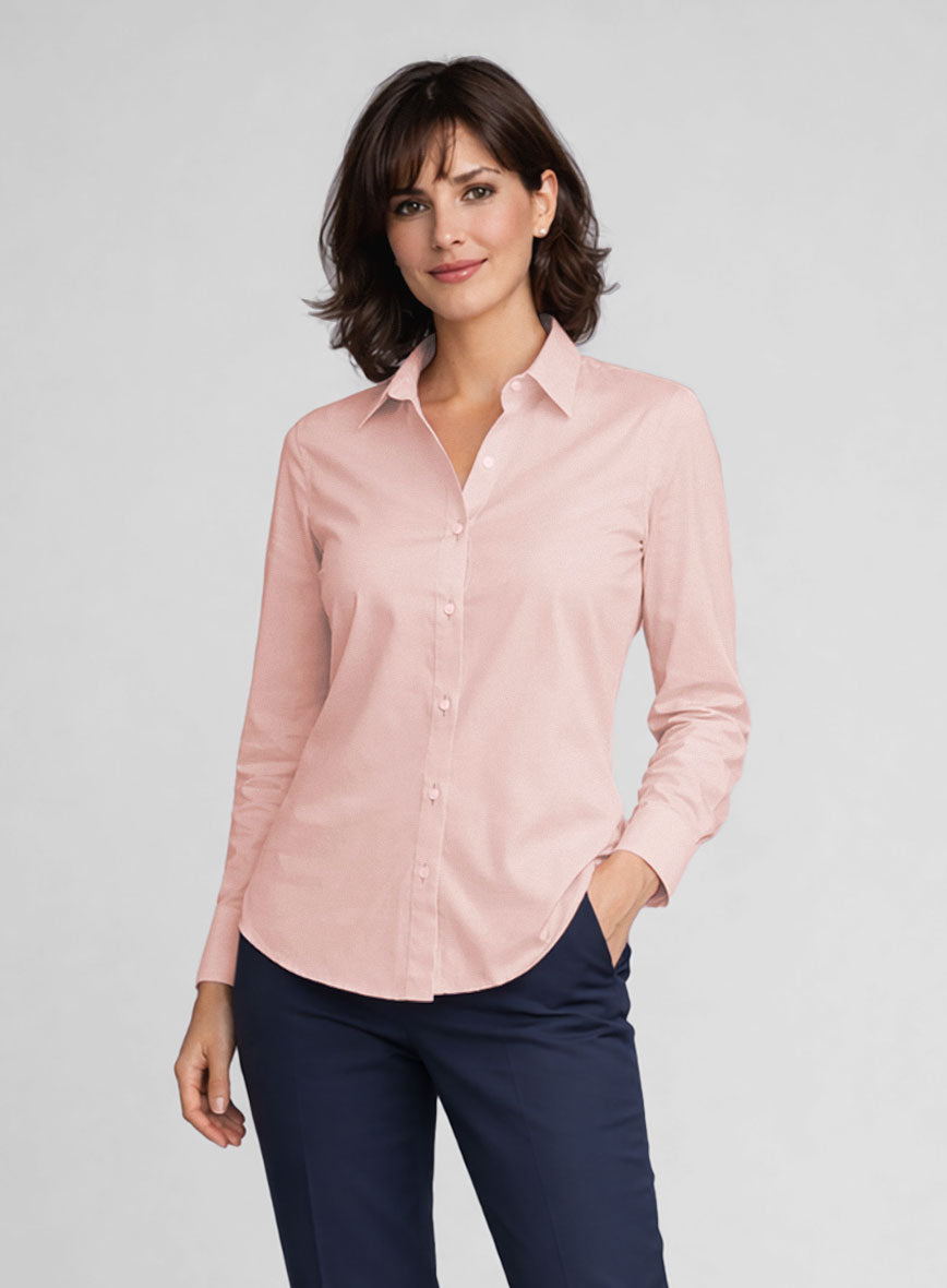 Women's Man Pink Stretch Poplene Shirt - StudioSuits