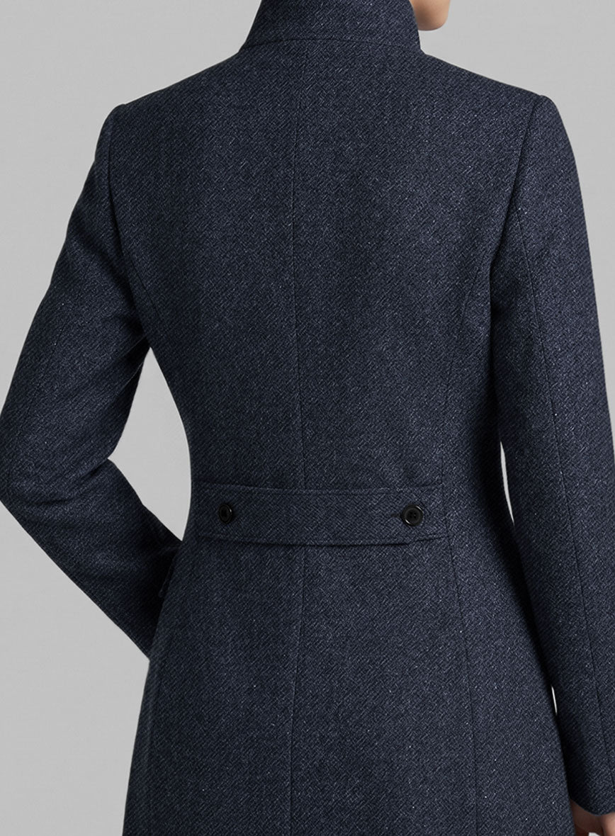 Women's Musto Blue Heavy Tweed Overcoat - StudioSuits