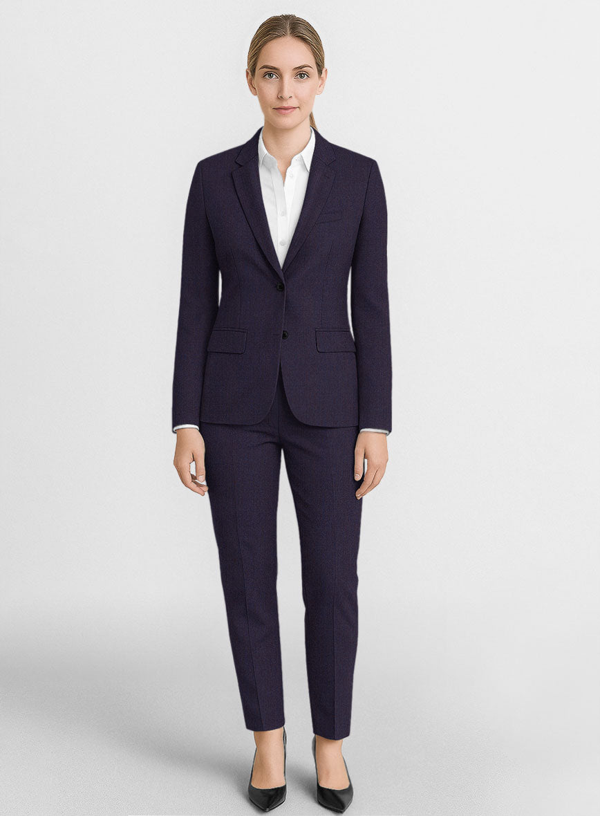 Women's Napolean Eggplant Wool Suit - StudioSuits