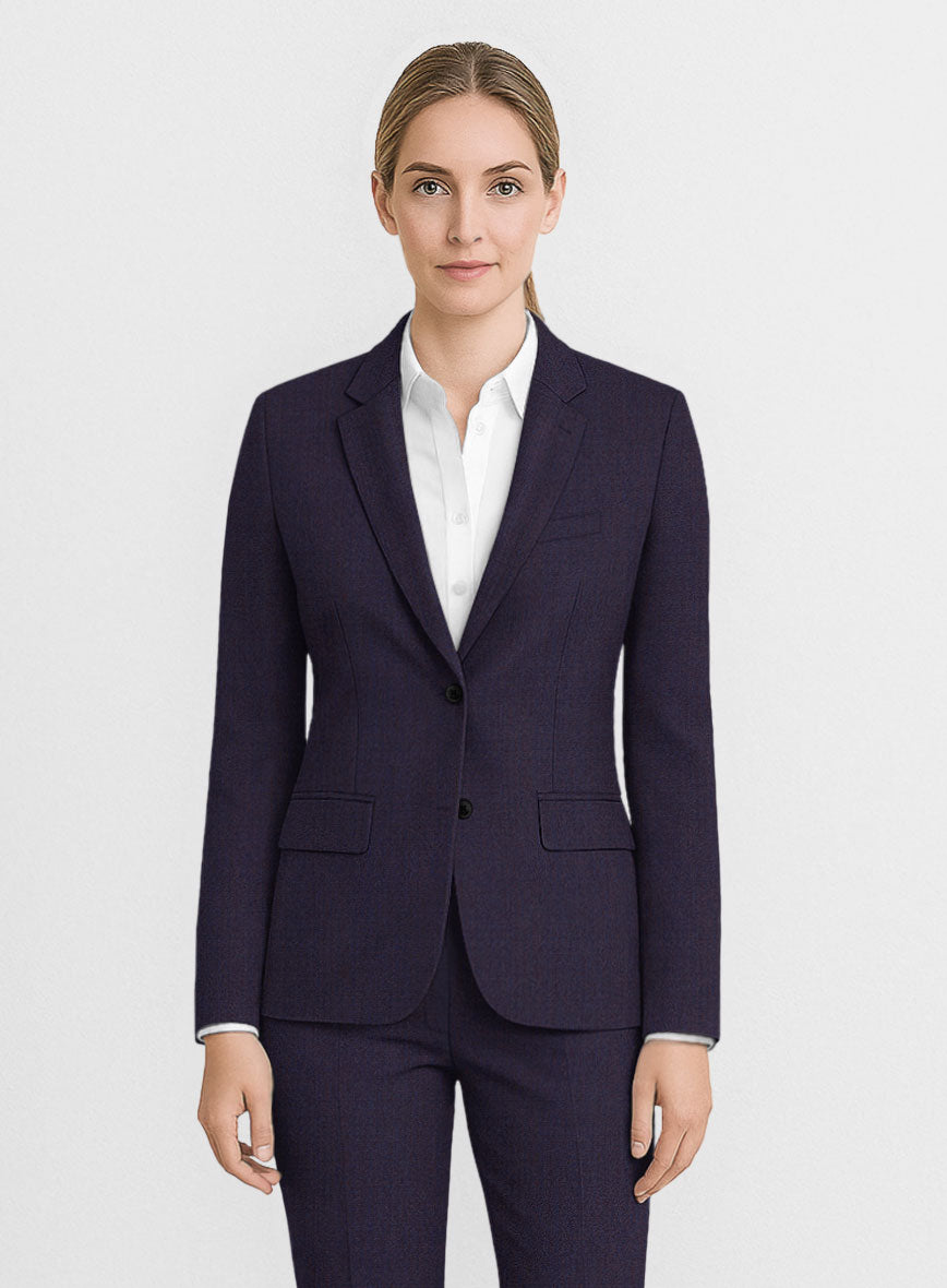 Women's Napolean Eggplant Wool Jacket - StudioSuits