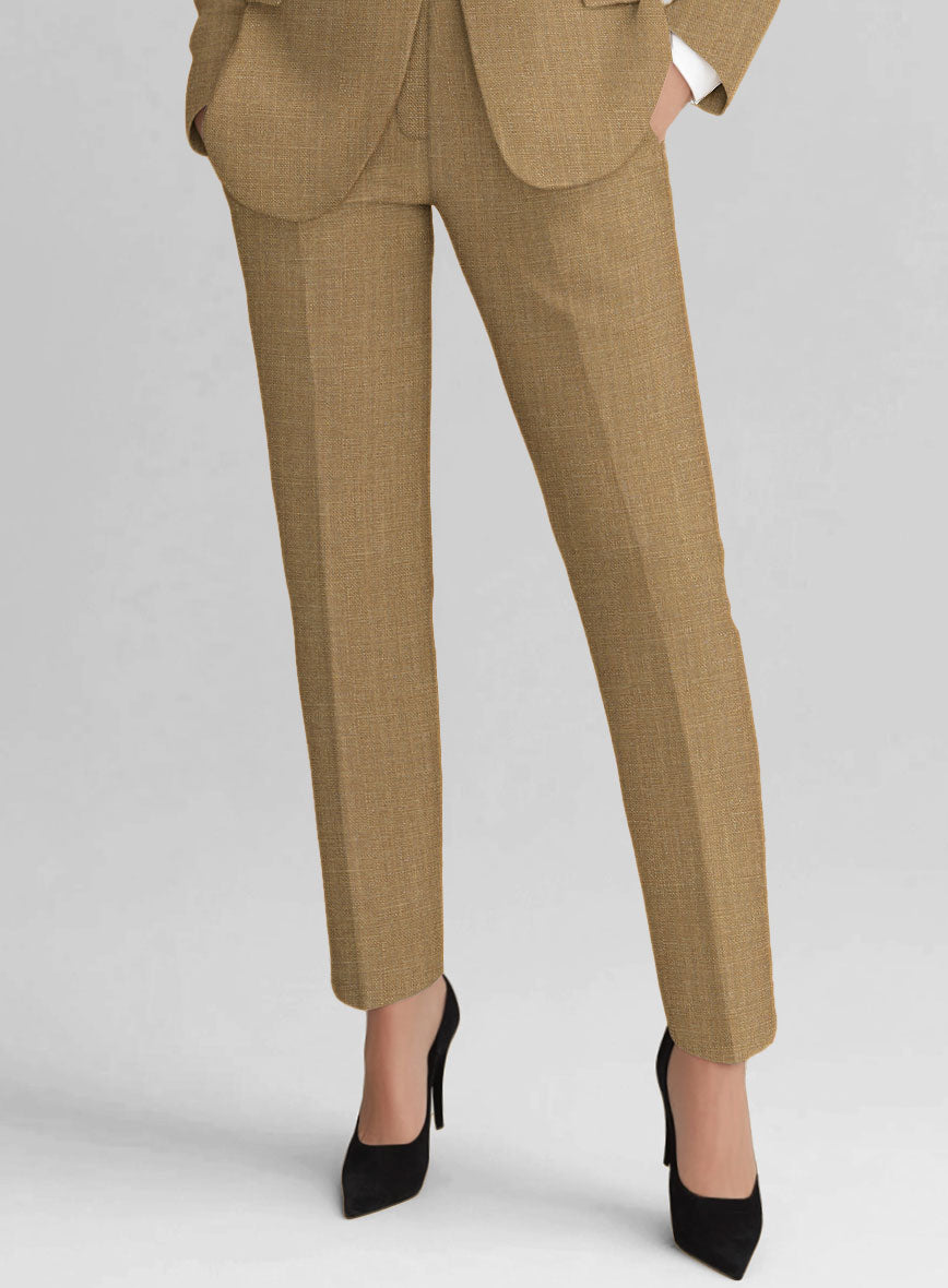 Women's Sepia Brown Linen Suit - StudioSuits