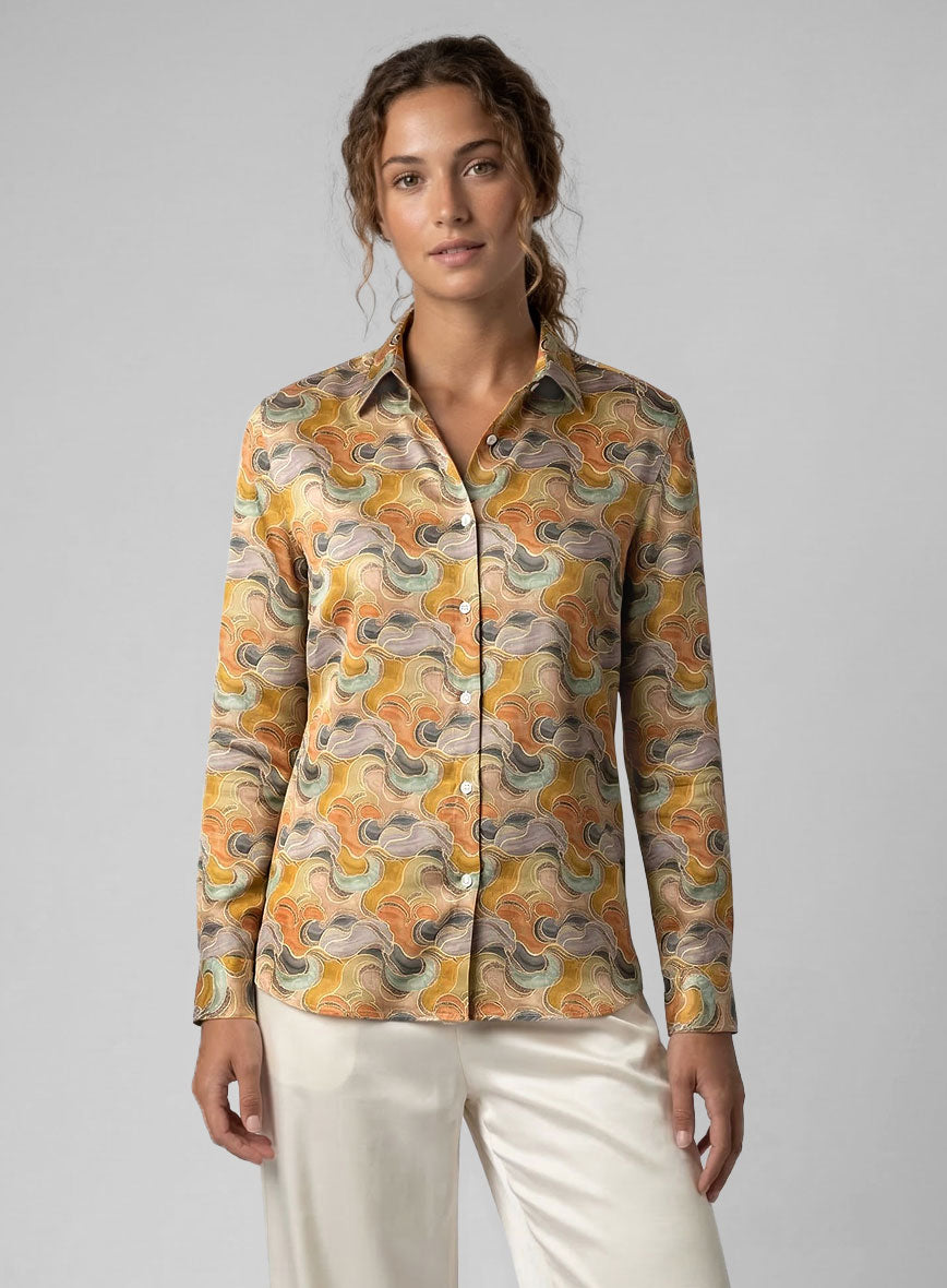 Women's Alida Silk Cotton Shirt - StudioSuits