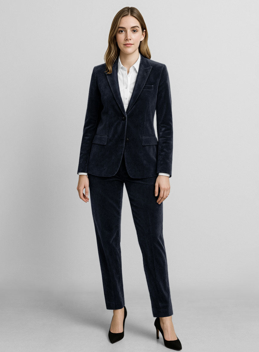 Women's Blue Velvet Suit - StudioSuits