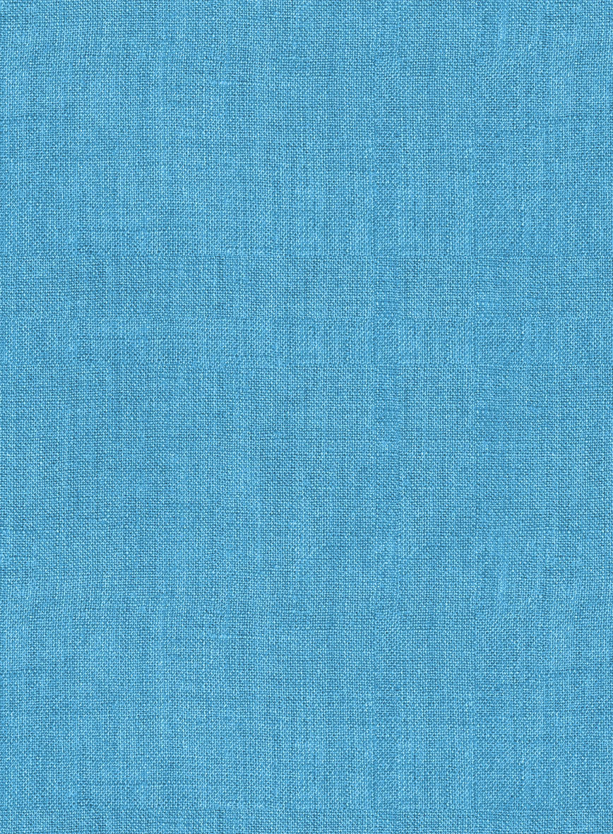 Women's European Blue Linen Shirt - StudioSuits