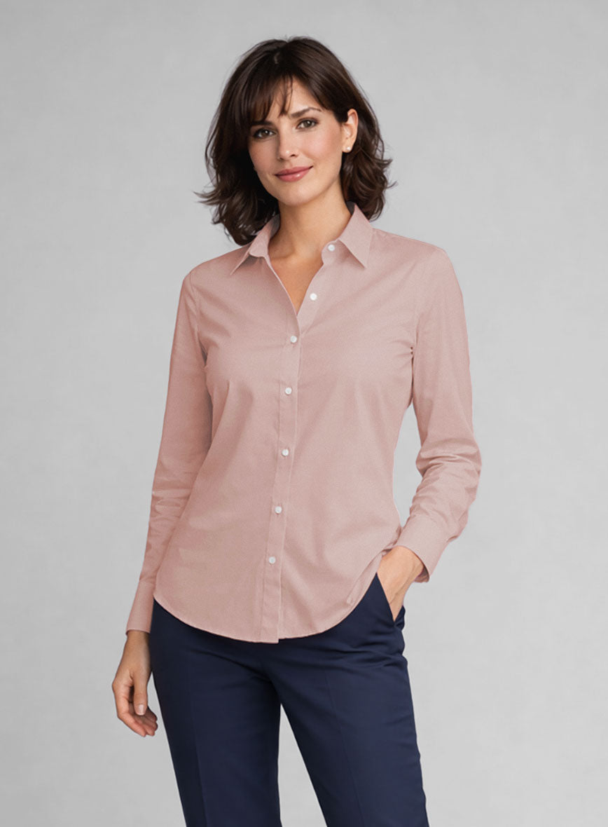 Women's Man Pink Stretch Poplene Shirt - StudioSuits