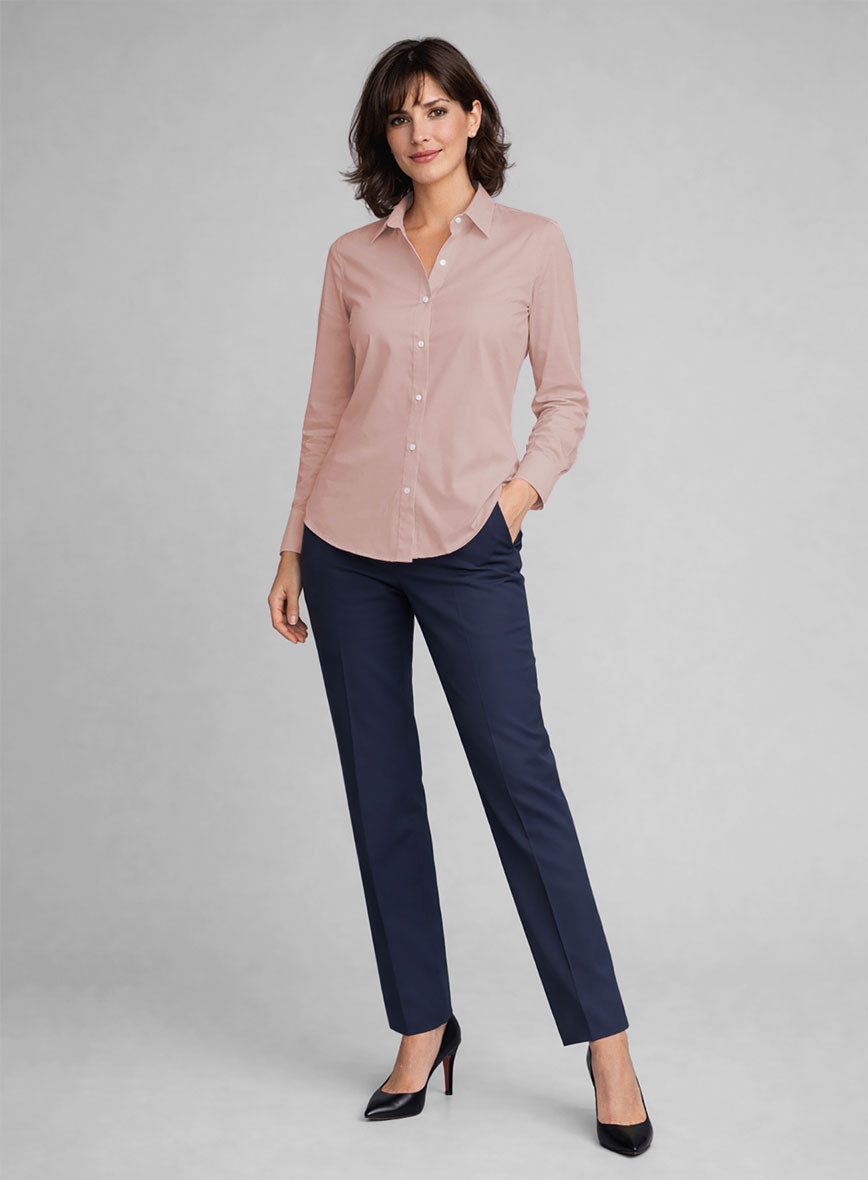 Women's Man Pink Stretch Poplene Shirt - StudioSuits