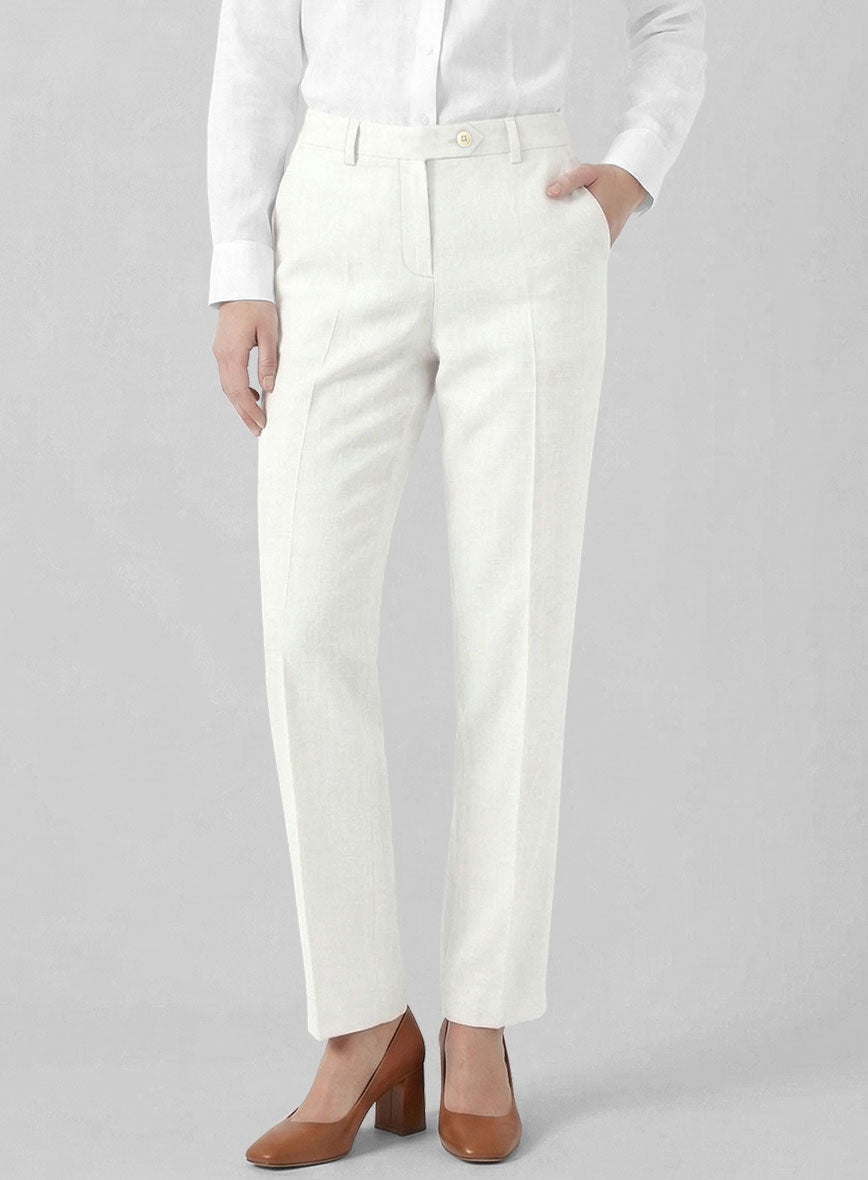Women's Natural Linen Pants - StudioSuits