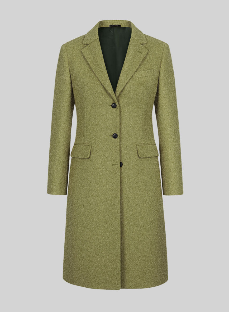 Women's Naples Festa Green Tweed Overcoat - StudioSuits