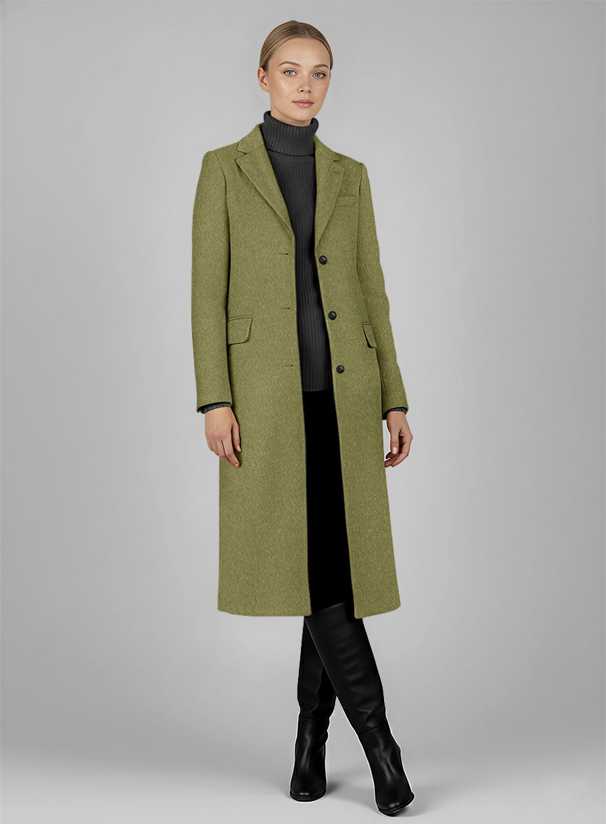 Women's Naples Festa Green Tweed Overcoat - StudioSuits