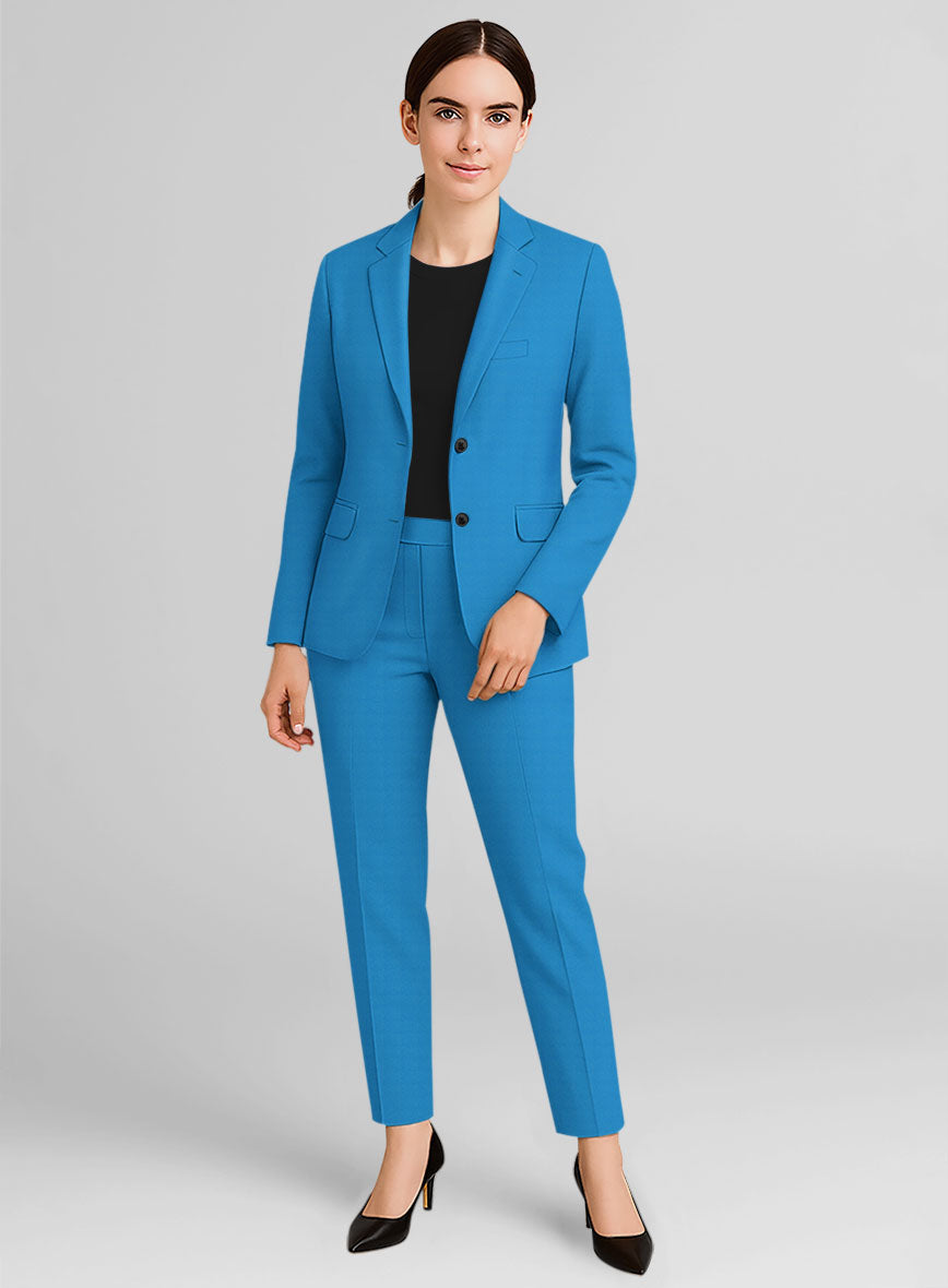 Women's Azure Napoli Stretch Light Weight Cotton Suit - StudioSuits