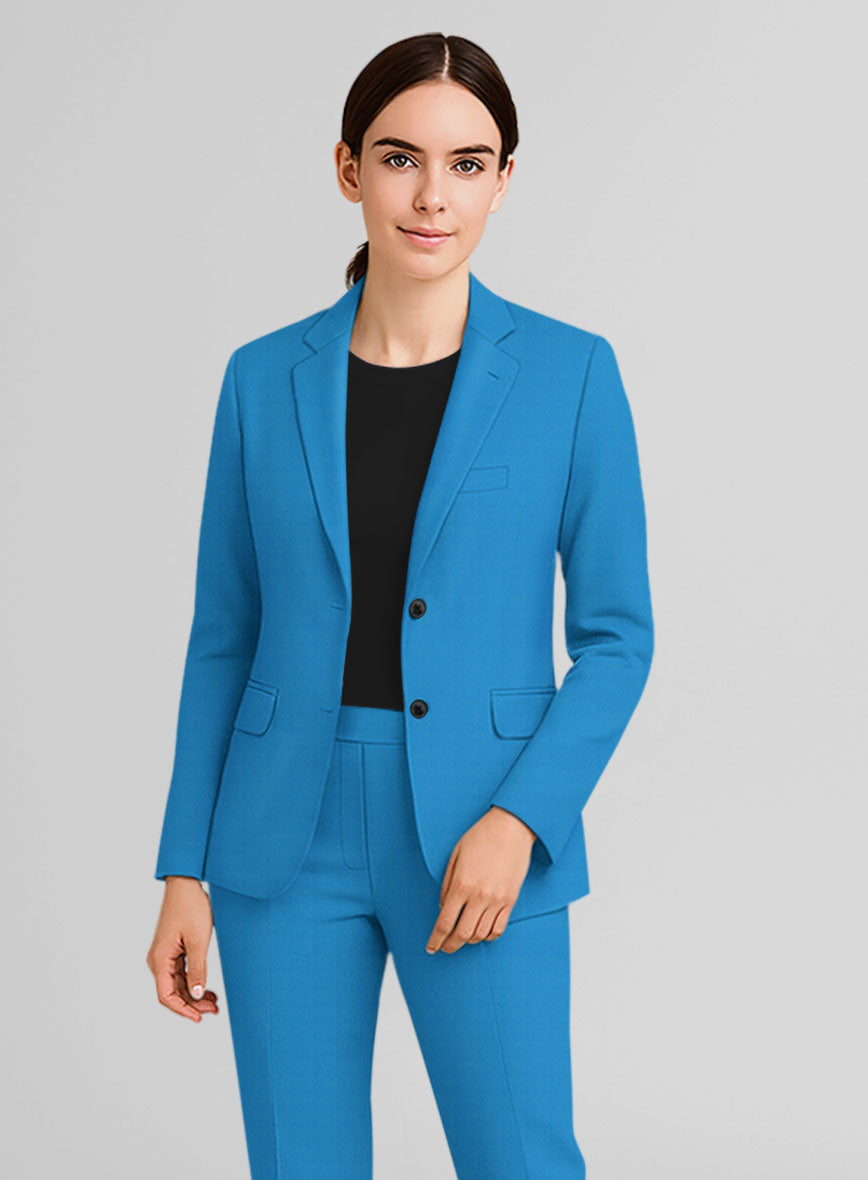Women's Azure Napoli Stretch Light Weight Cotton Suit - StudioSuits