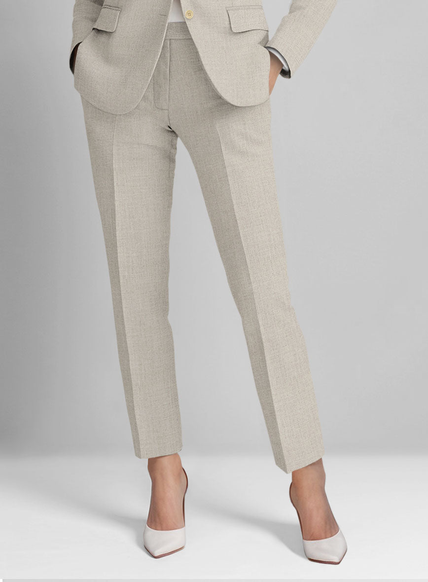 Women's Barn Beige Linen Suit - StudioSuits