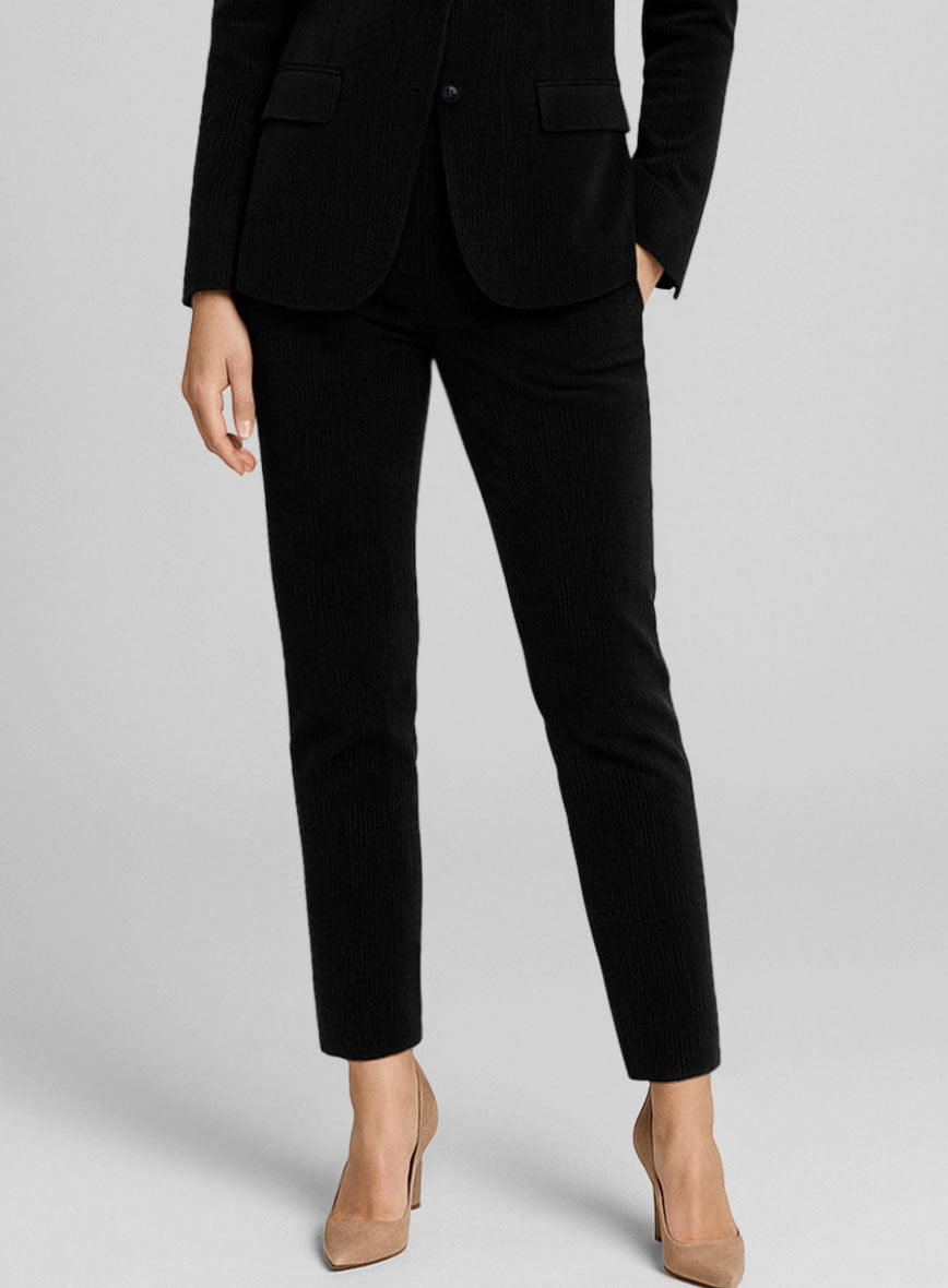 Women's Black Corduroy Pants - StudioSuits
