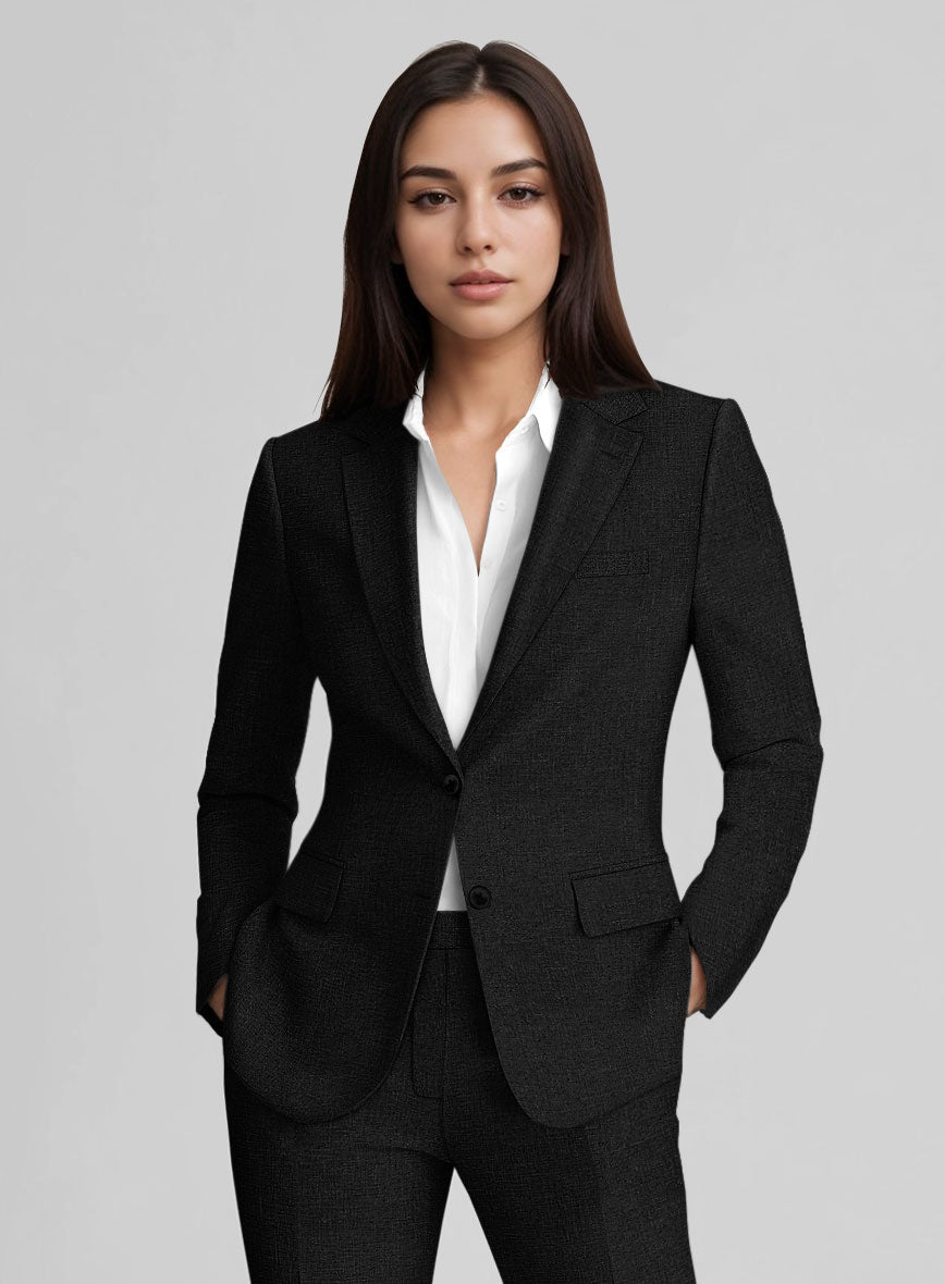 Women's Black Linen Jacket – StudioSuits