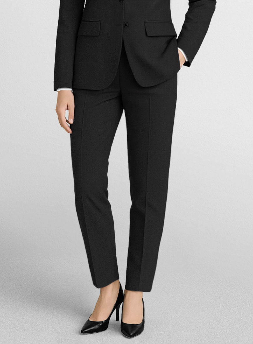 Women's Black Wool Suit - StudioSuits