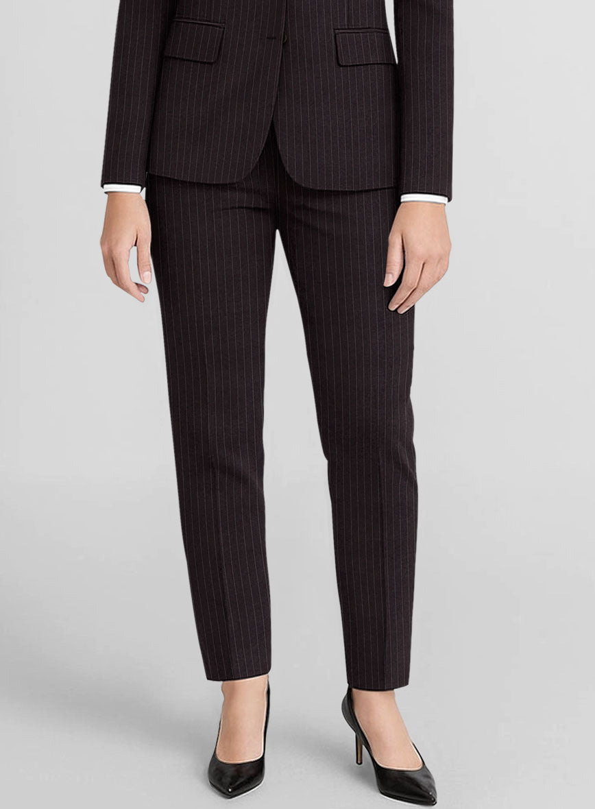 Women's Brown pinstripe Pants - StudioSuits
