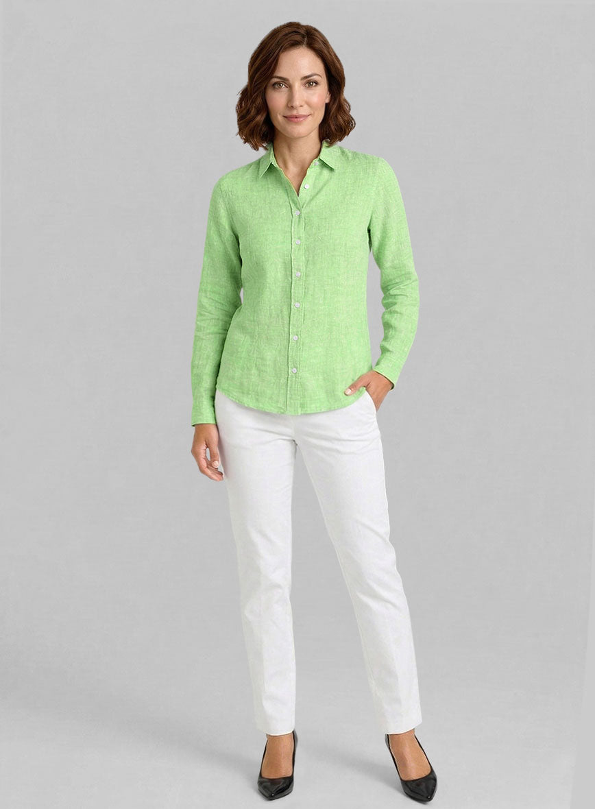 Women's European Light Green Shirt - StudioSuits