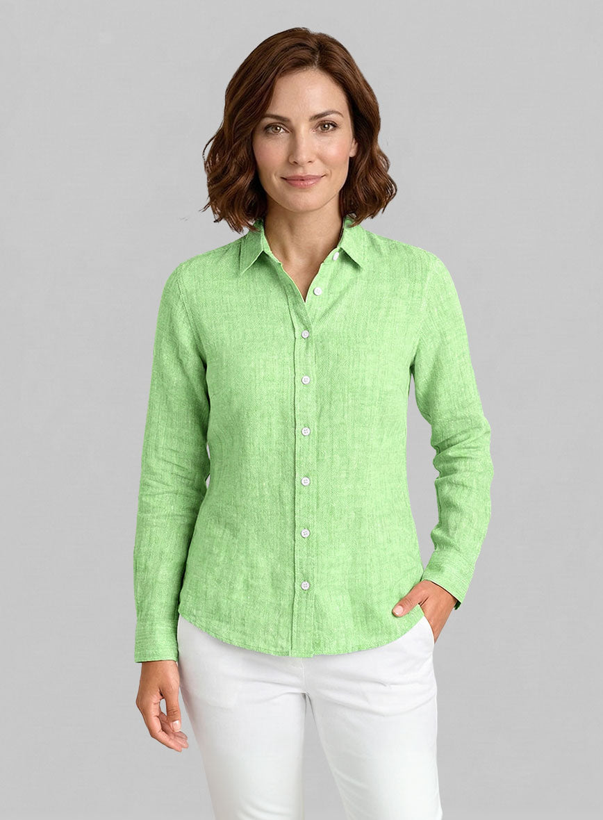 Women's European Light Green Shirt - StudioSuits