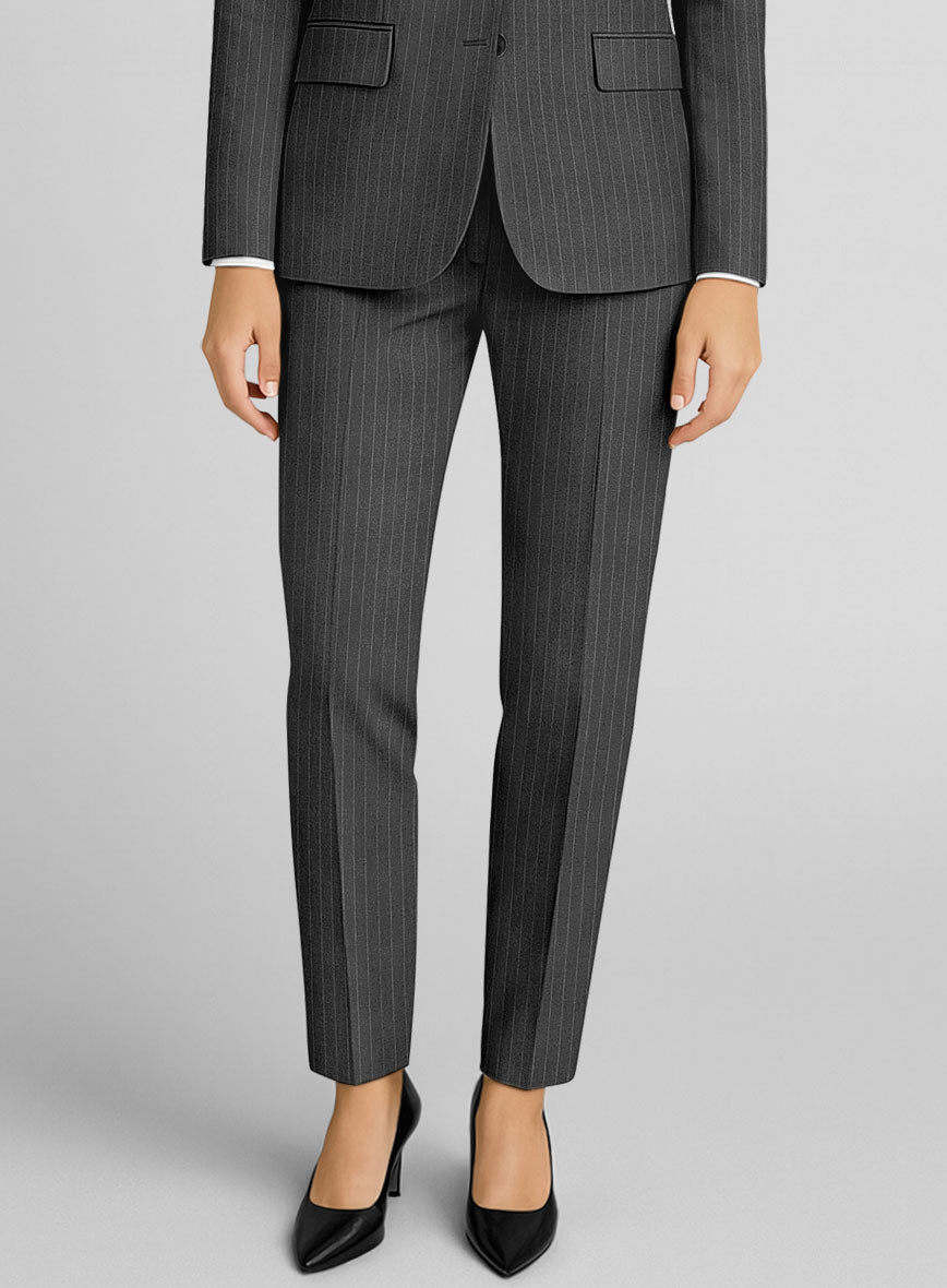 Women's Gray Pinstripe Pants – StudioSuits