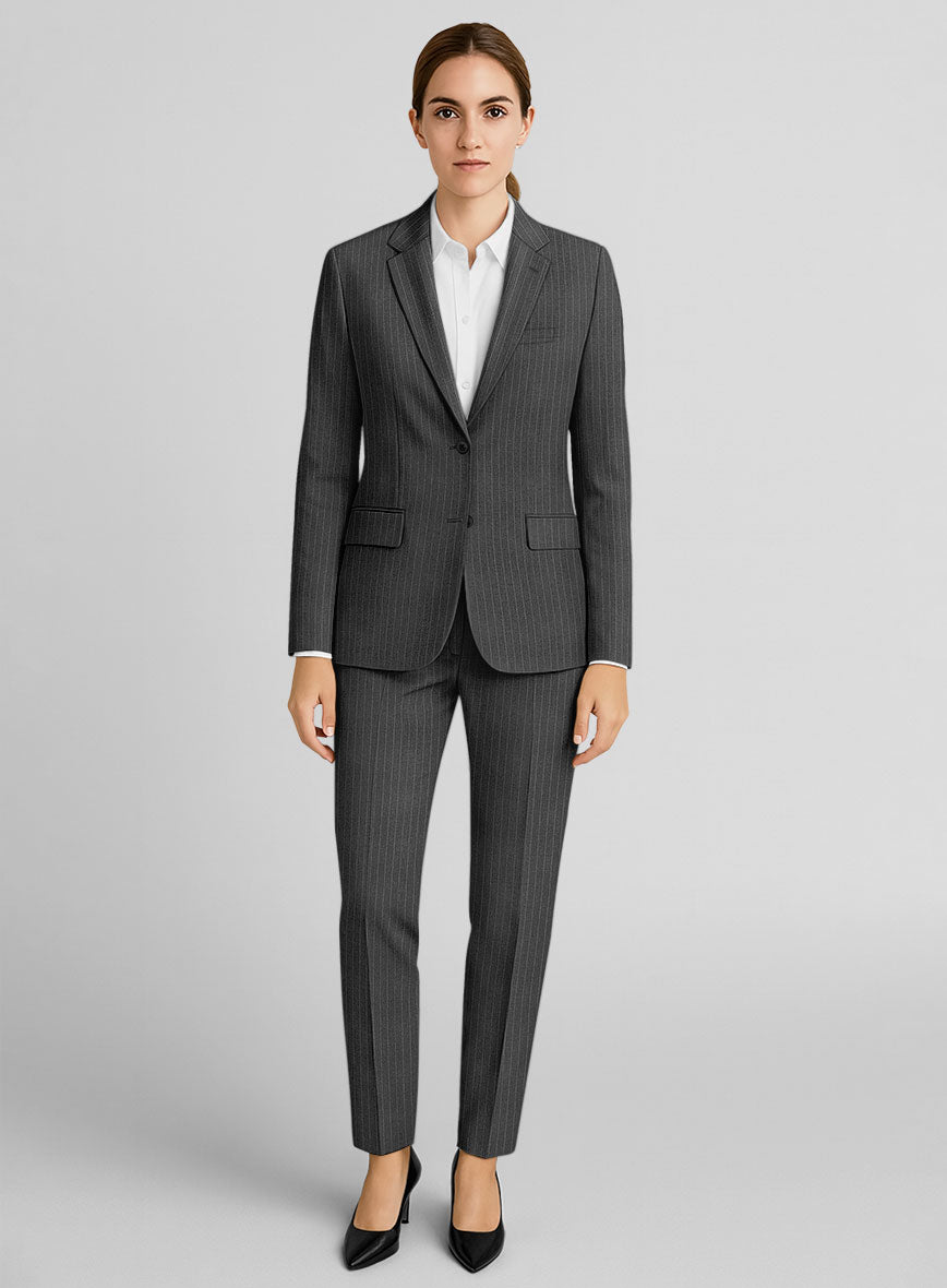 Women's Gray Pinstripe Suit