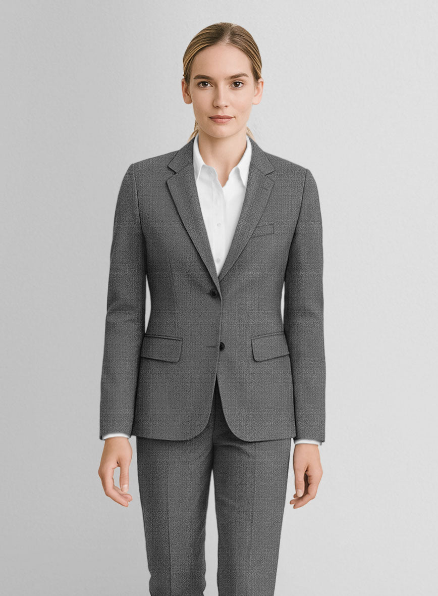 Women's Gray Wool Jacket - StudioSuits