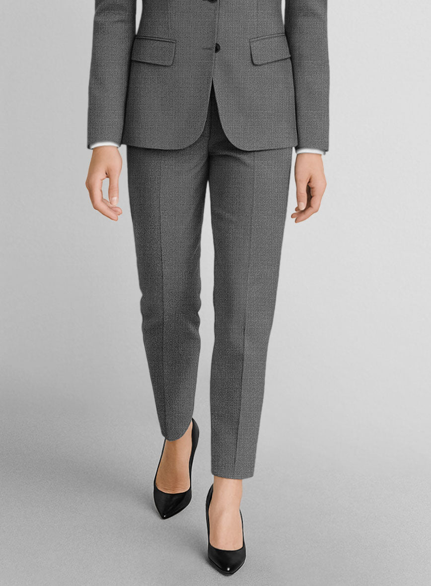 Women's Gray Wool Pants - StudioSuits