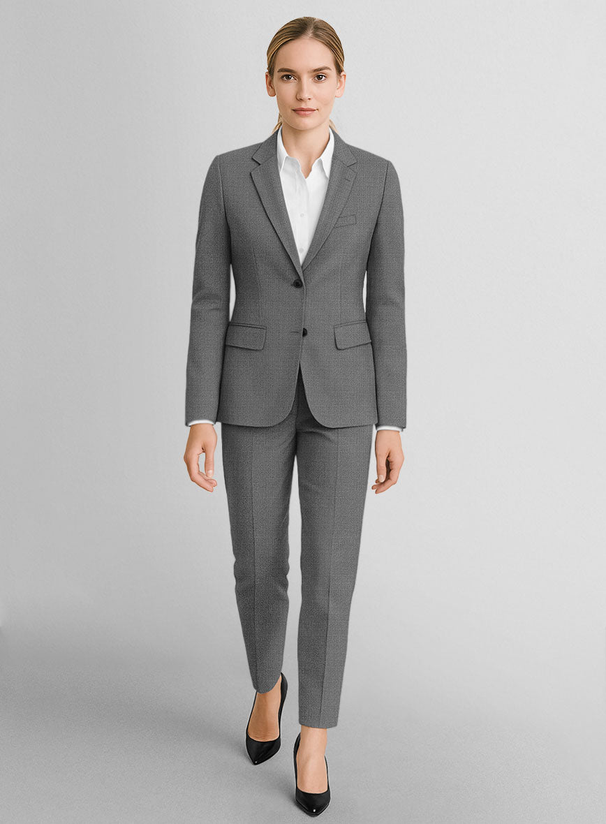 Women's Gray Wool Suit - StudioSuits