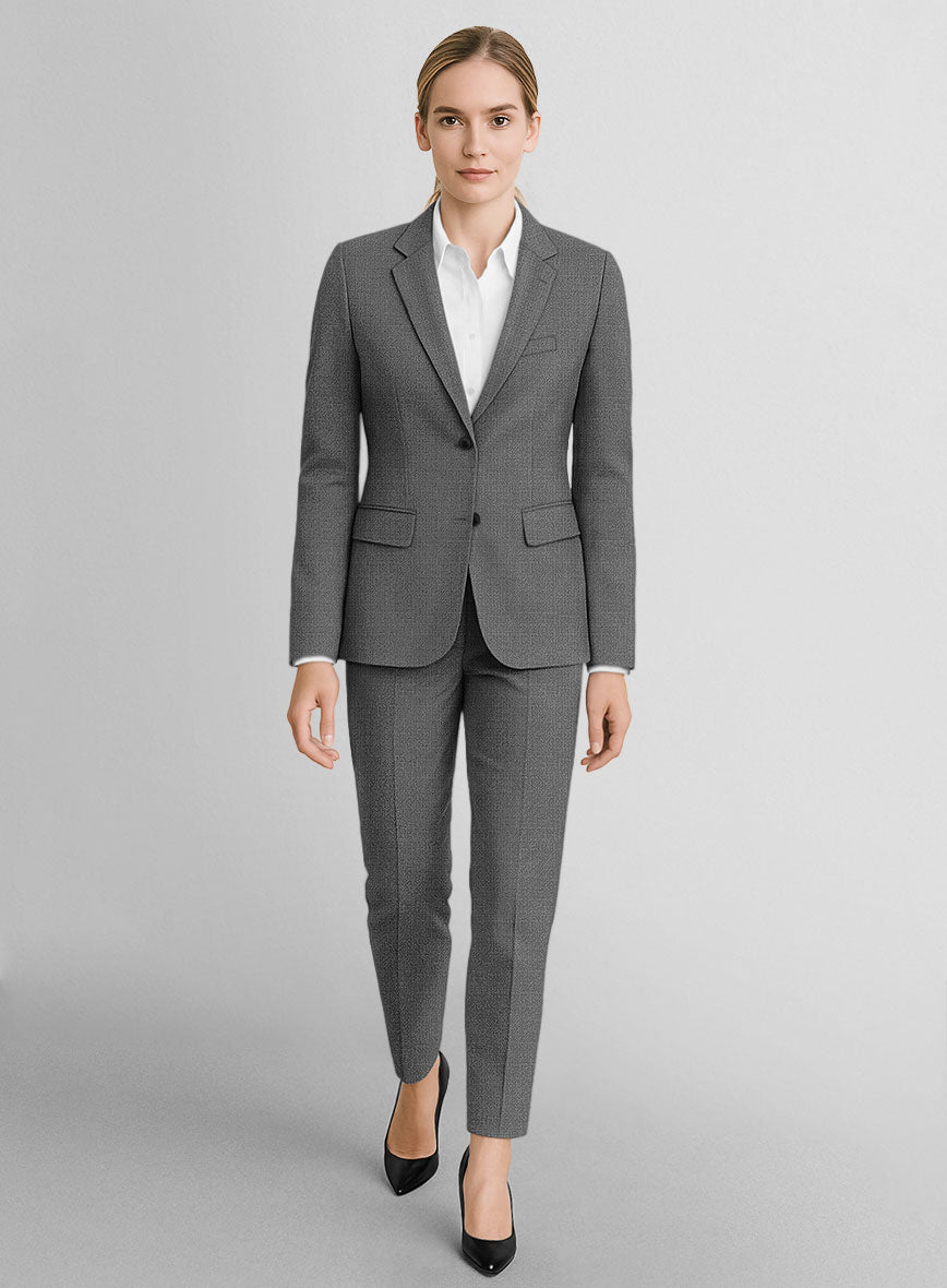 Women's Gray Wool Suit - StudioSuits