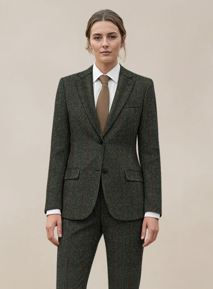 Women's Harris Tweed Country Green Jacket - StudioSuits