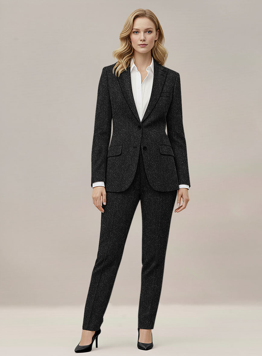 Women's Harris Tweed Royal Charcoal Suit - StudioSuits