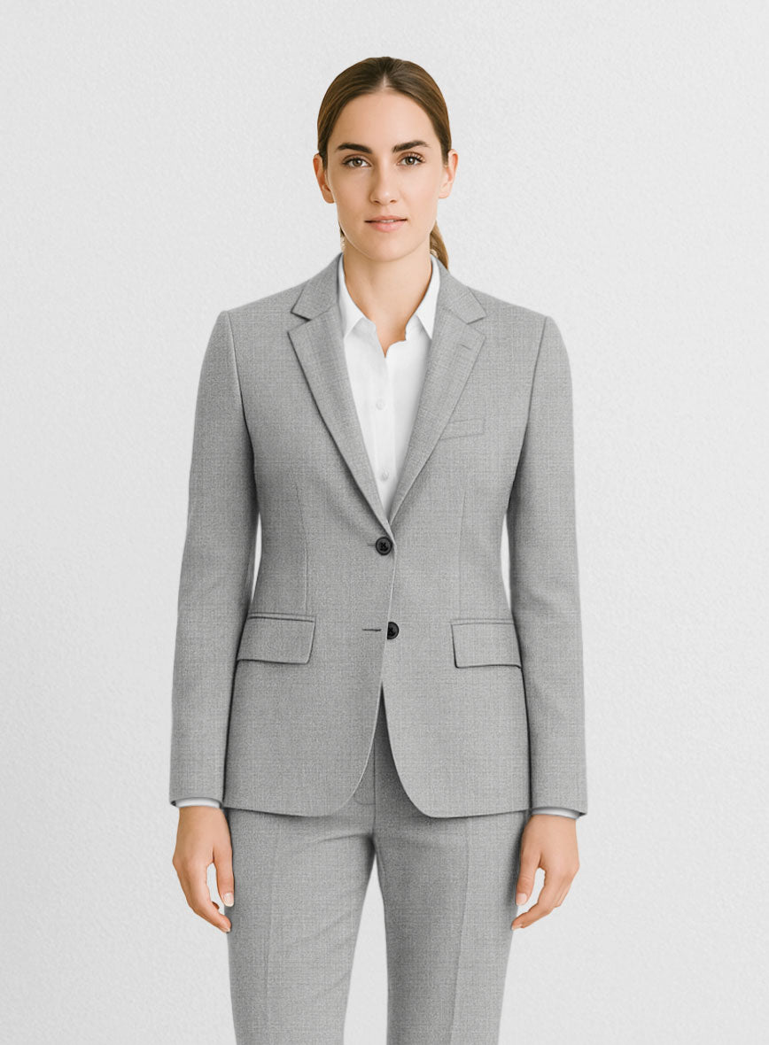 Women's Ice Gray Wool Jacket - StudioSuits