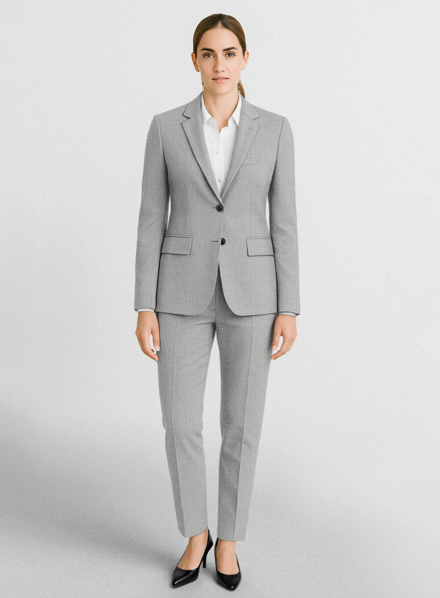 Women's Ice Gray Wool Suit - StudioSuits