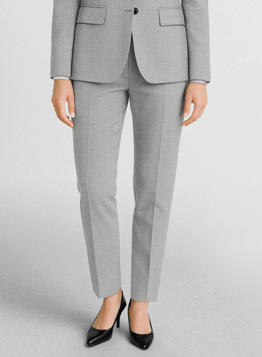 Women's Ice Gray Wool Pants - StudioSuits