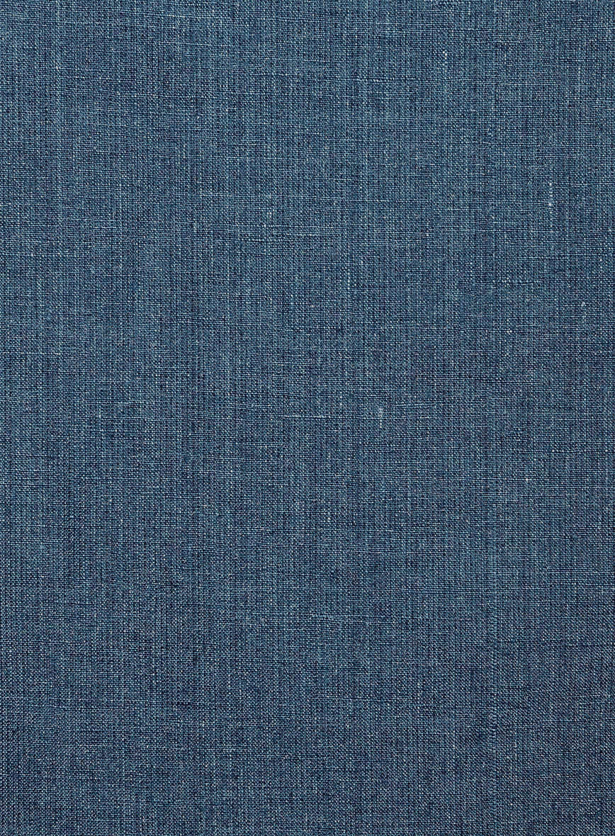 Women's Indigo Blue Linen Pants - StudioSuits