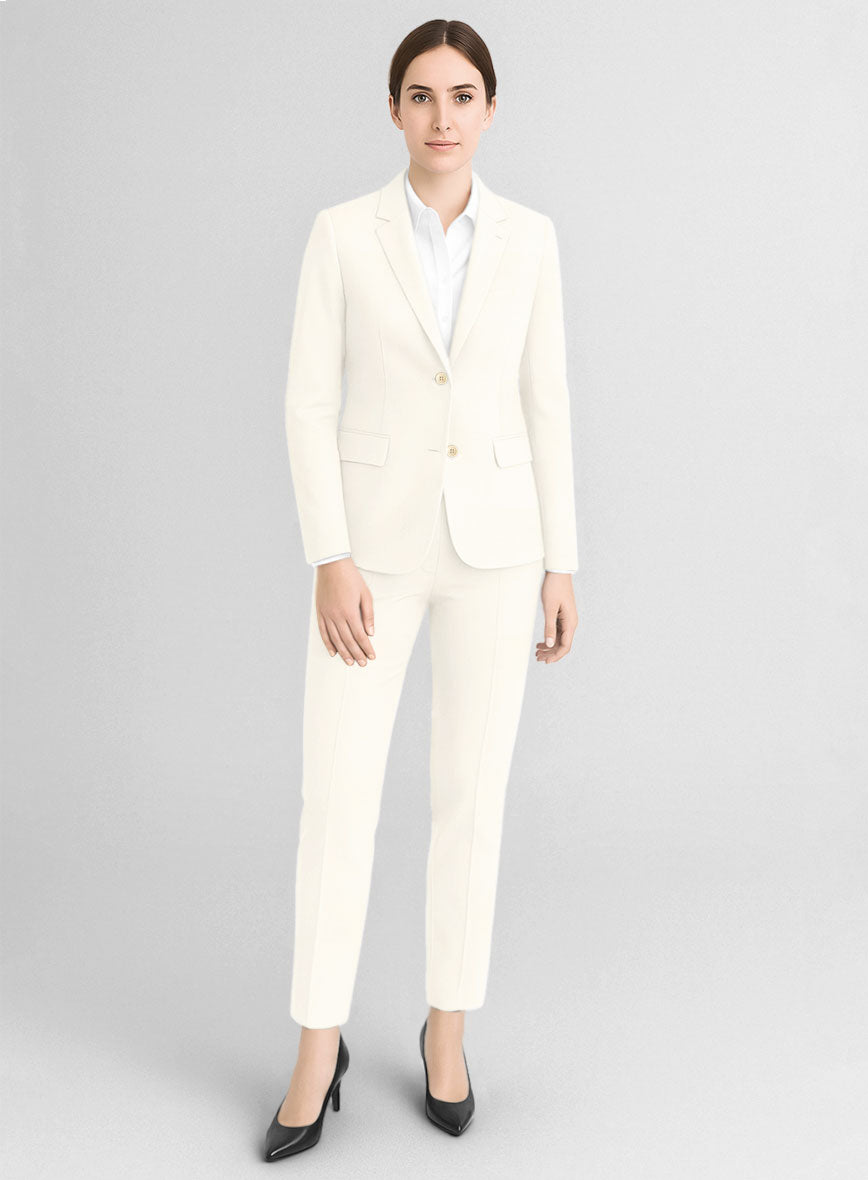 Women's Ivory Wool Suit - StudioSuits