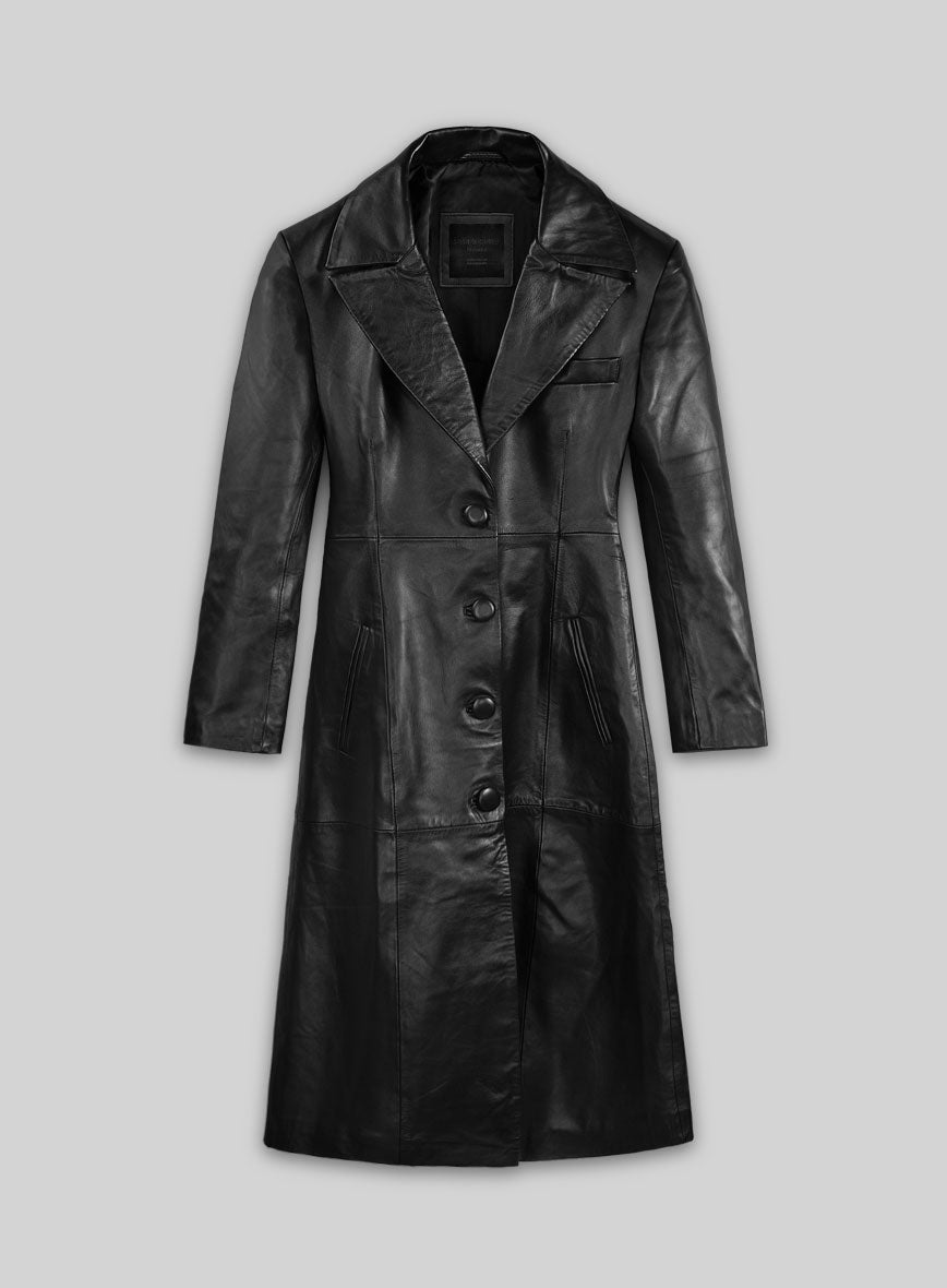 Women's Kendall Leather Long Coat - StudioSuits