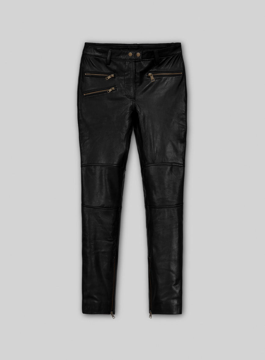 Women's Leather Biker Jeans Style - StudioSuits