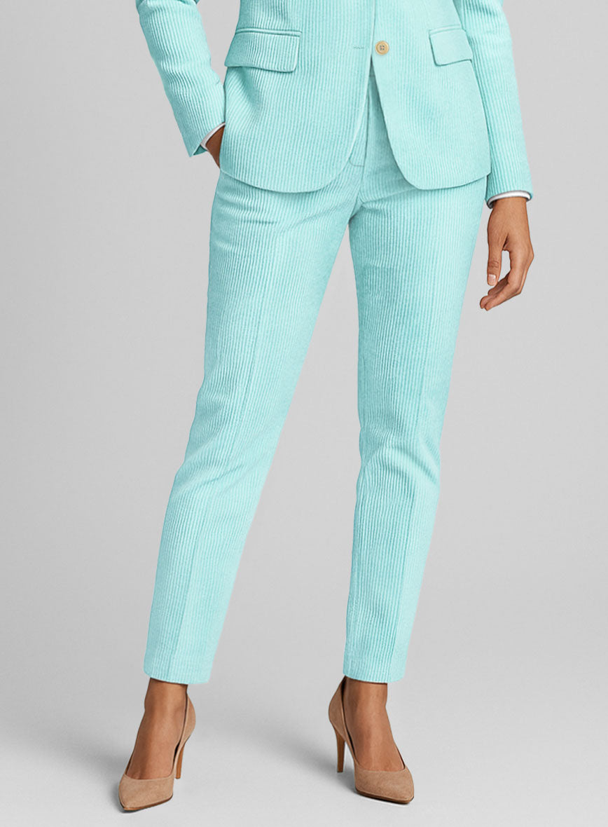 Women's Light Blue Corduroy Pants - StudioSuits