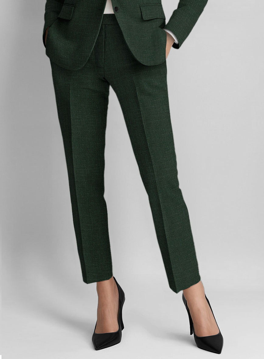 Women's Martini Green Linen Pants - StudioSuits