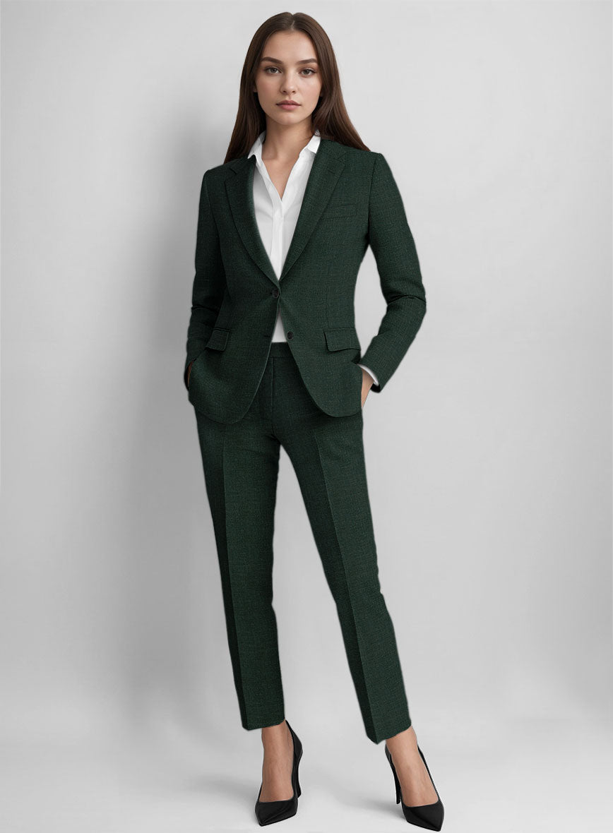 Women's Martini Green Linen Suit - StudioSuits