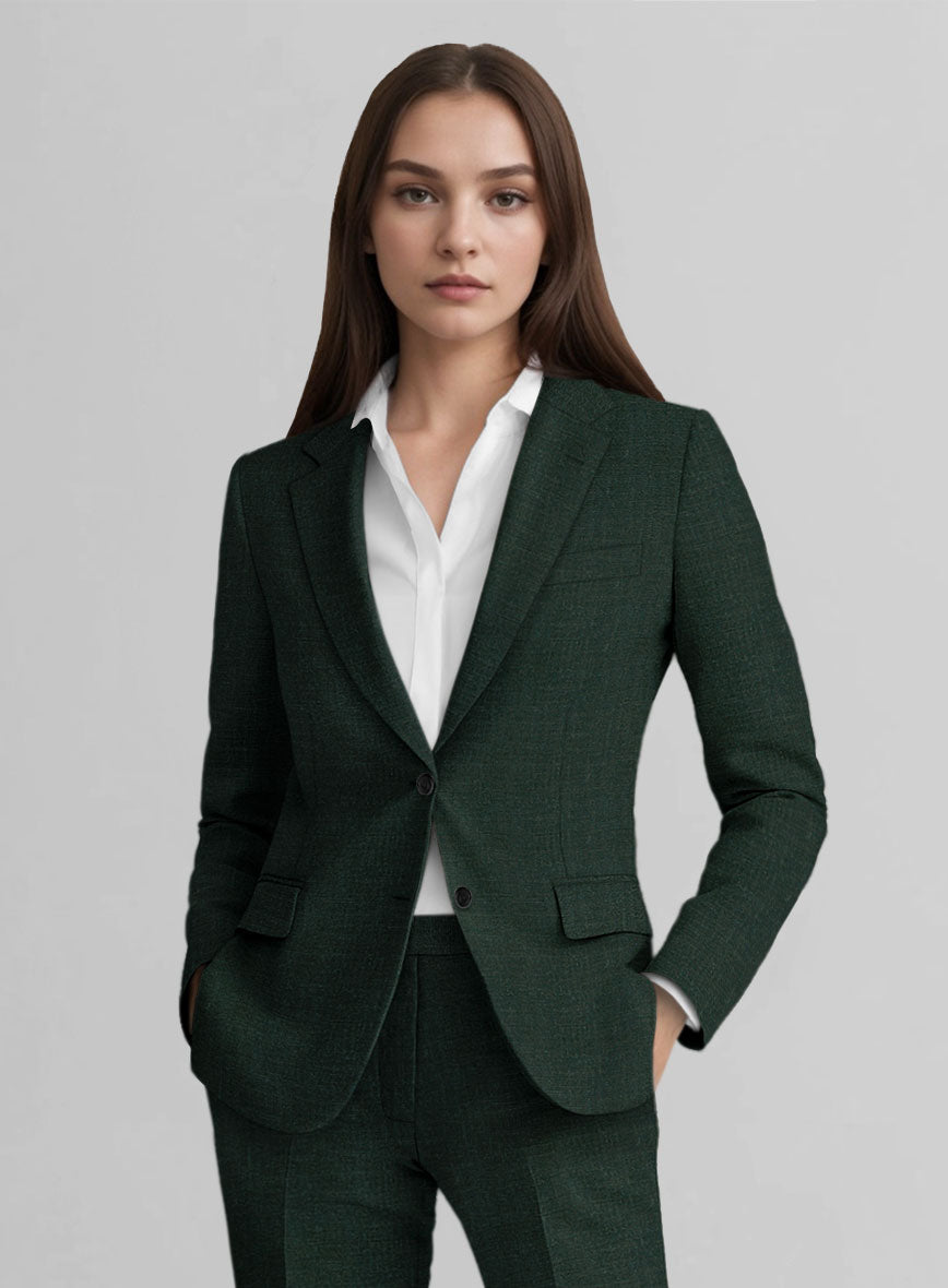 Women's Martini Green Linen Suit - StudioSuits