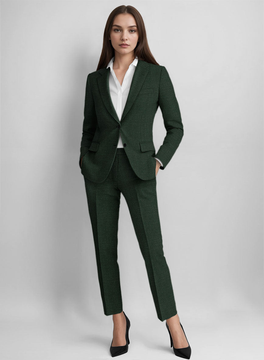Women's Martini Green Linen Suit - StudioSuits
