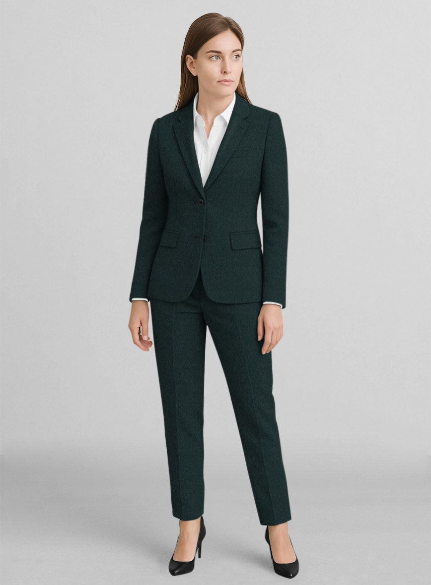 Women's Naples Bello Green Tweed Suit - StudioSuits