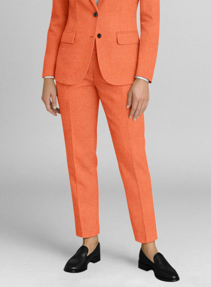 Women's Naples Spring Orange Tweed Suit - StudioSuits