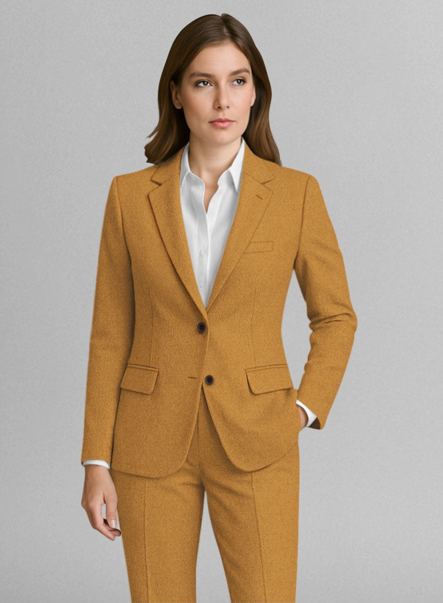 Women's Naples Yellow Tweed Jacket - StudioSuits