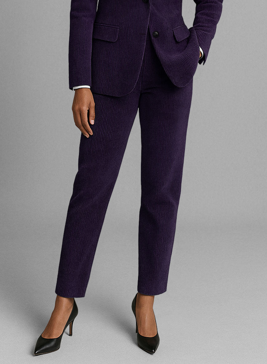 Women's Purple Corduroy Pants - StudioSuits