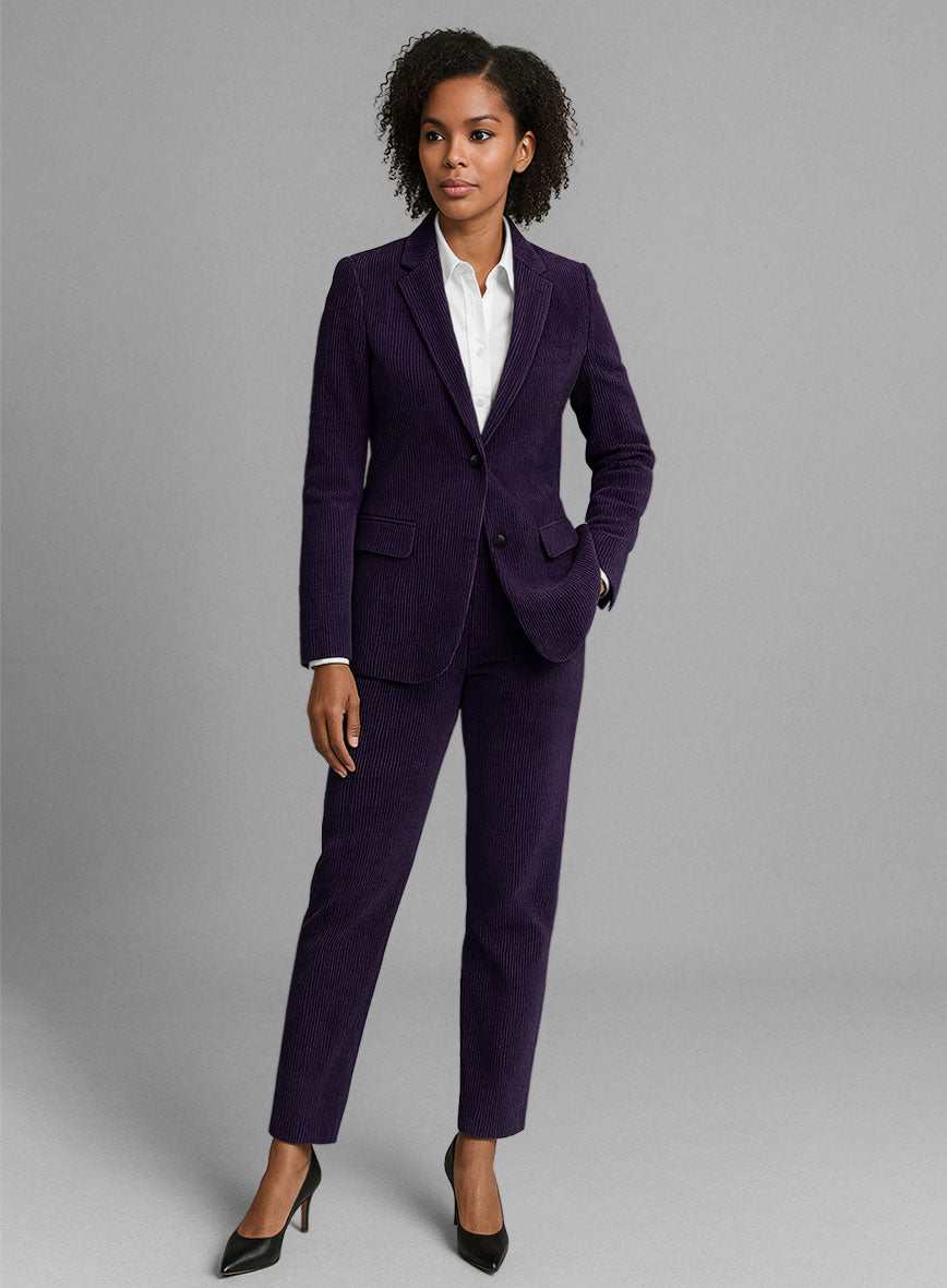 Women's Purple Corduroy Suit - StudioSuits