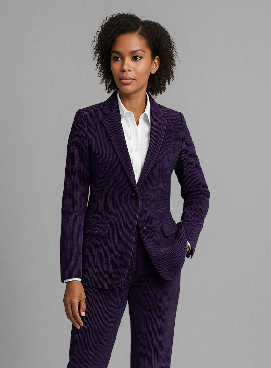 Women's Purple Corduroy Suit - StudioSuits