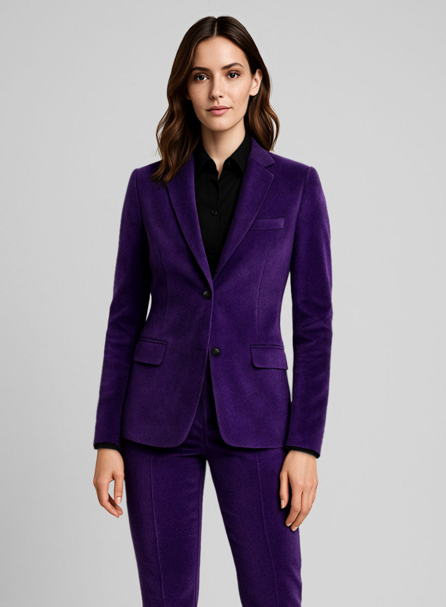 Women's Purple Velvet Jacket - StudioSuits